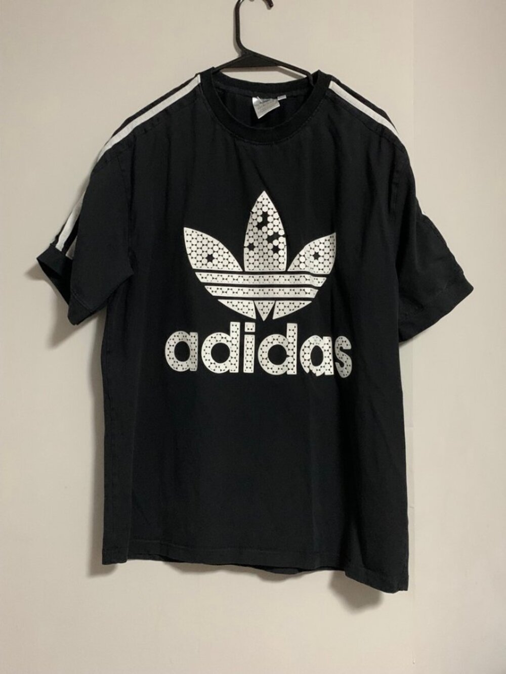 Adidas Trefoil T-Shirt Black White Stripes - Men's XL